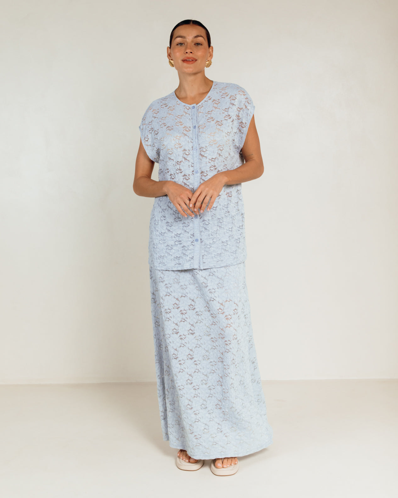 Lacey Skirt in Blue Lace - Size Inclusive Skirt - The Lullaby Club