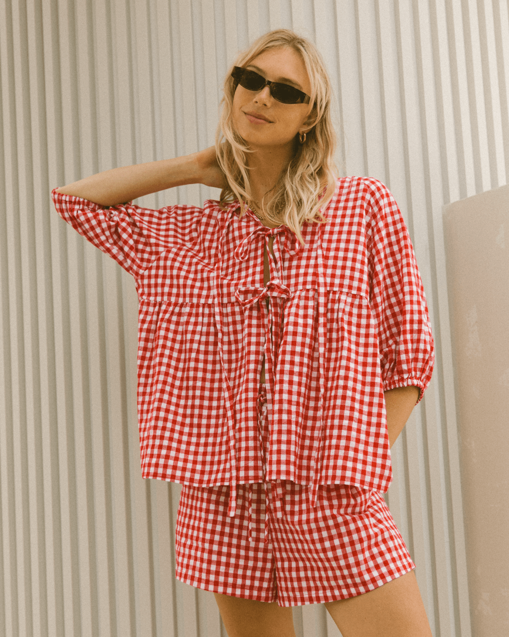 Matilda Maternity & Everyday Shorts - Red Gingham | Plus-Size & Postpartum Friendly Lounge Shorts