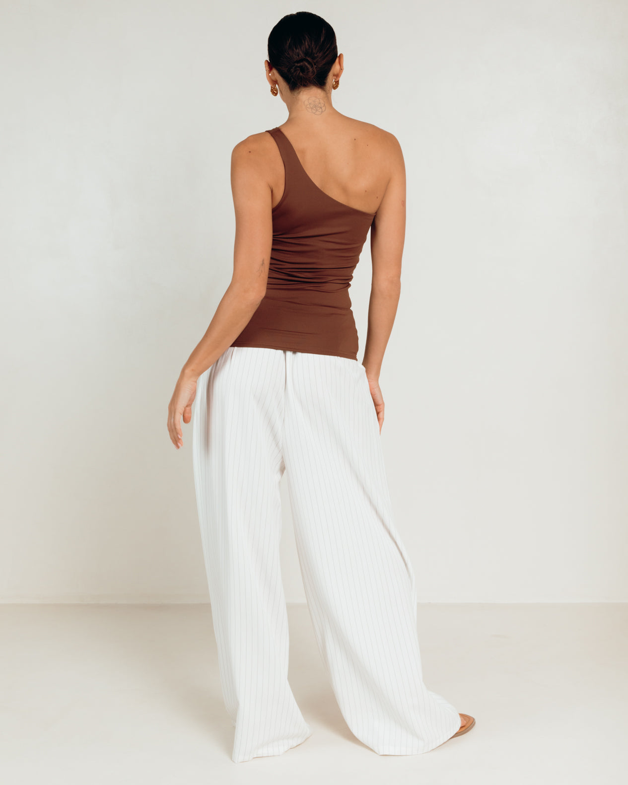 Butter One Shoulder Top in Brown - Size Inclusive Top AU 6-26 - The Lullaby Club