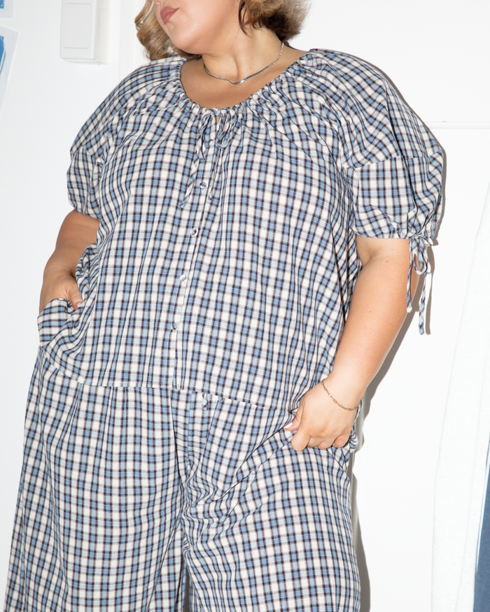 Harvey Top | Denim Gingham