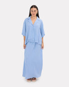 Lacey Shirt in Sky Crepe - Size Inclusive AU 6-26 - The Lullaby Club