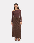 Lacey Skirt in Chocolate Lace | Size Inclusive AU 6-26 | The Lullaby Club