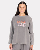 Long Sleeve Essentials Tee in Rebel Hearts - Hidden breastfeeding access - The Lullaby Club 