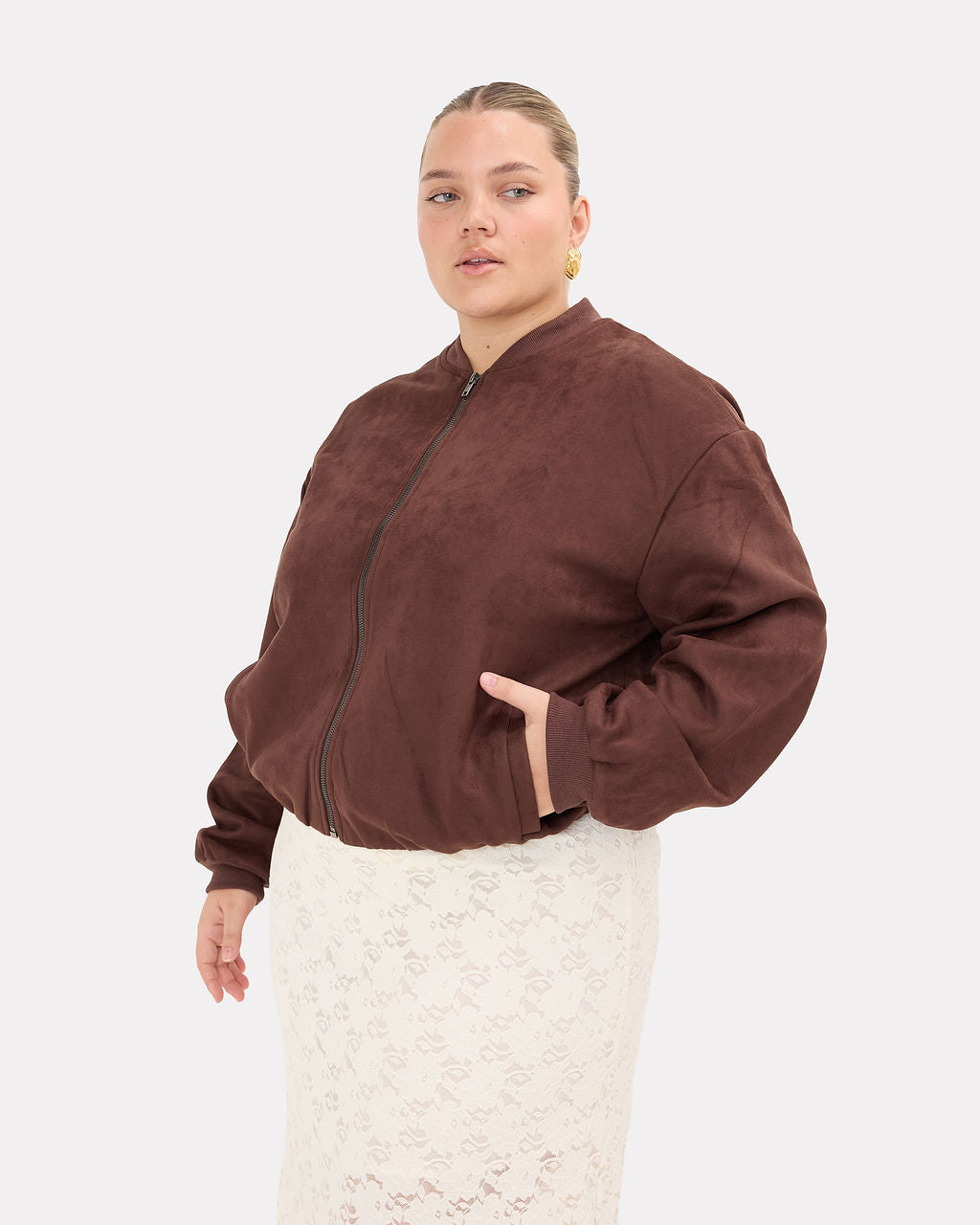 Lucia Bomber Jacket in Chocolate | Size Inclusive AU 6-26 | The Lullaby Club