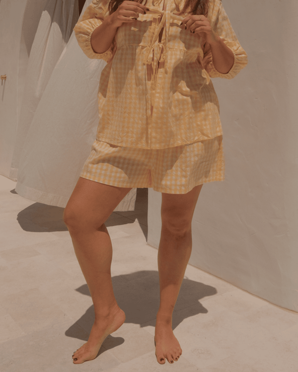 FINAL SALE | Matilda Shorts | Lemon Gingham