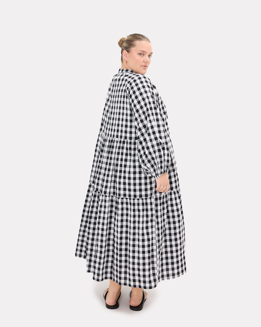 Maxi Avalon Smock in Black Gingham - Size Inclusive AU 6-26 - The Lullaby Club