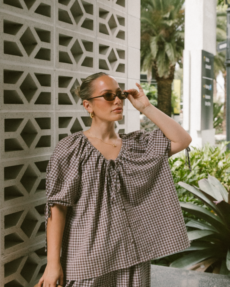 Harvey Top | Walnut Gingham